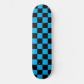 Blaue und schwarze karierte Drucke Skateboard (Vorderseite)