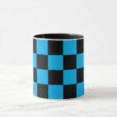 Blaue und schwarze karierte Drucke Tasse (Zentrum)
