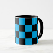 Blaue und schwarze karierte Drucke Tasse (VorderseiteRechts)
