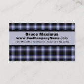 Blaue und schwarze karierte Geschäfts-Karte Visitenkarte (Rückseite)