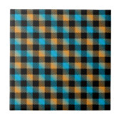 Blaue und schwarze Karos  Fliese (Vorderseite)