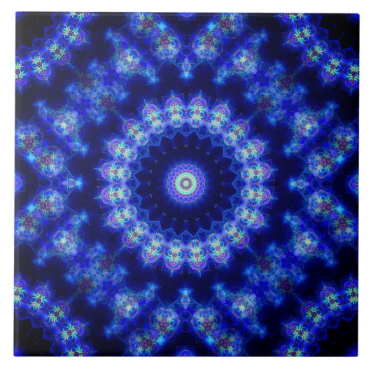 Blaue und schwarze Keramikfliese (Vorderseite)