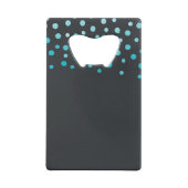 Blaue und schwarze Konfetti Geldbeutel Flaschenöffner (Rückseite)