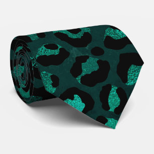 Blaue und schwarze Leopardenoptik Krawatte