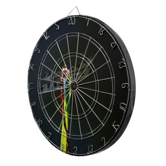 Blaue und schwarze Libelle auf grünem und rotem Gr Dartscheibe (Vorderseite rechts)