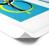Blaue und schwarze Matchbox-Etiketten-Collage, min Poster (Ecke)