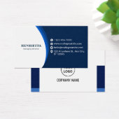 Blaue und schwarze moderne Visitenkarte für Untern (Schreibtisch)
