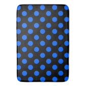 Blaue und schwarze Polka Badematte (Vorderseite Vertikal)