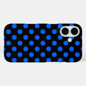 Blaue und schwarze Polka Case-Mate iPhone Hülle (Rückseite (Horizontal))