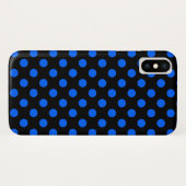 Blaue und schwarze Polka Case-Mate iPhone Hülle (Rückseite (Horizontal))