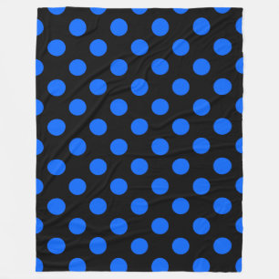 Blaue und schwarze Polka Fleecedecke