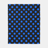 Blaue und schwarze Polka Fleecedecke (Vorderseite)
