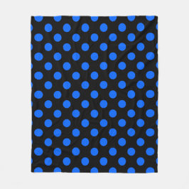 Blaue und schwarze Polka Fleecedecke