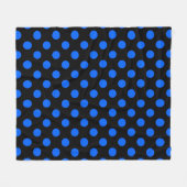 Blaue und schwarze Polka Fleecedecke (Vorderseite (Horizontal))