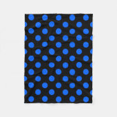 Blaue und schwarze Polka Fleecedecke (Vorderseite)