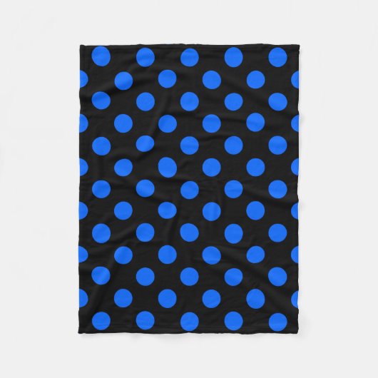 Blaue und schwarze Polka Fleecedecke (Vorderseite)