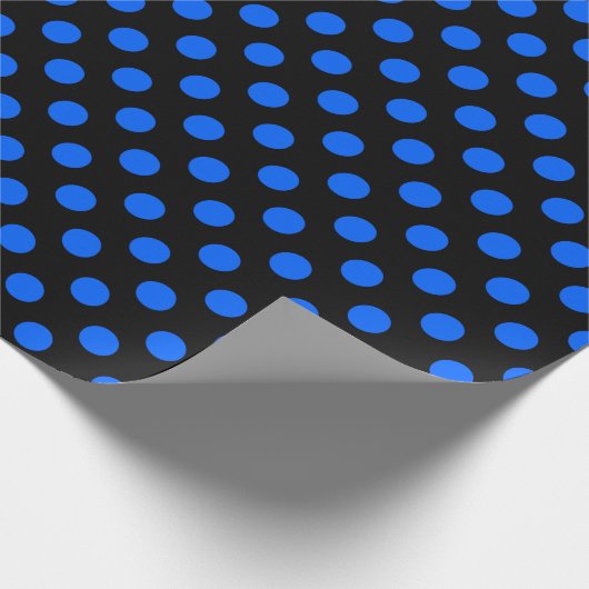 Blaue und schwarze Polka Geschenkpapier (Ecke)