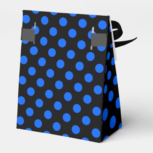 Blaue und schwarze Polka Geschenkschachtel (Rückseite)