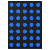 Blaue und schwarze Polka Klemmbrett (Rückseite)
