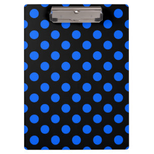 Blaue und schwarze Polka Klemmbrett