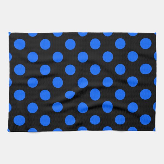 Blaue und schwarze Polka Küchentuch (Horizontal)
