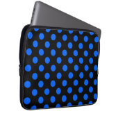 Blaue und schwarze Polka Laptopschutzhülle (Vorne Rechts)