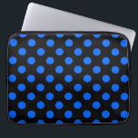 Blaue und schwarze Polka Laptopschutzhülle<br><div class="desc">Blaue und schwarze Polka</div>