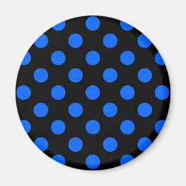 Blaue und schwarze Polka Magnet