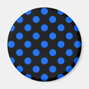 Blaue und schwarze Polka Magnet