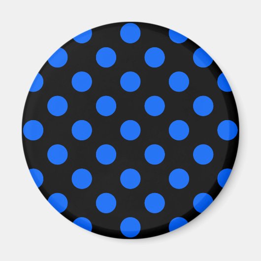 Blaue und schwarze Polka Magnet (Vorne)