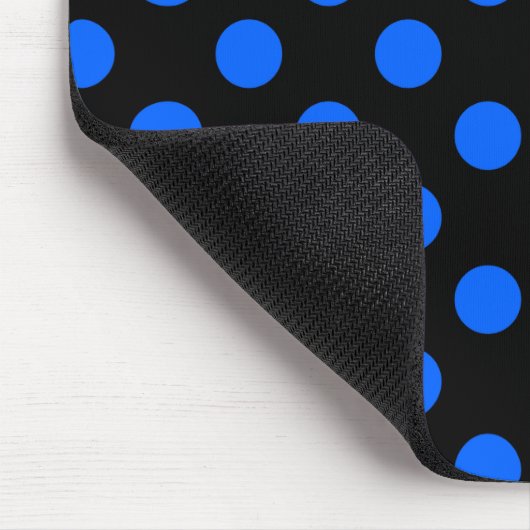 Blaue und schwarze Polka Mousepad (Ecke)