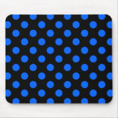 Blaue und schwarze Polka Mousepad (Vorne)