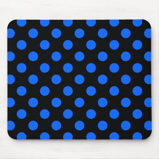 Blaue und schwarze Polka Mousepad (Vorne)