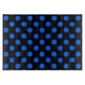 Blaue und schwarze Polka Schneidebrett (Vorderseite)
