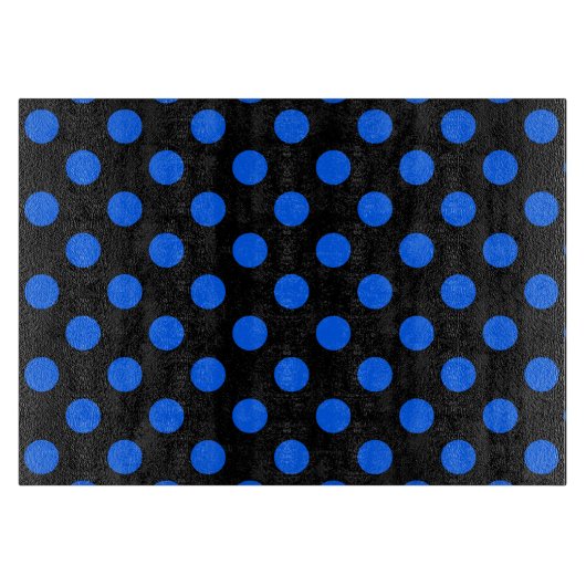 Blaue und schwarze Polka Schneidebrett (Vorderseite)