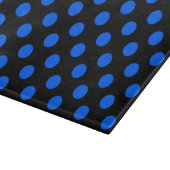 Blaue und schwarze Polka Schneidebrett (Ecke)