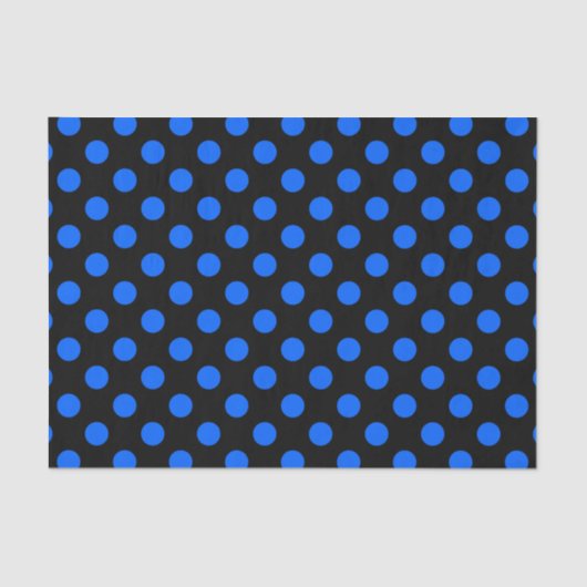 Blaue und schwarze Polka Seidenpapier (Vorderseite)