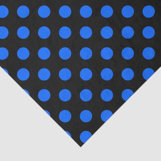 Blaue und schwarze Polka Seidenpapier (Ausschnitt)