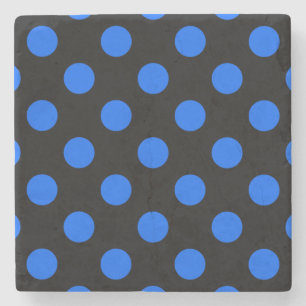 Blaue und schwarze Polka Steinuntersetzer