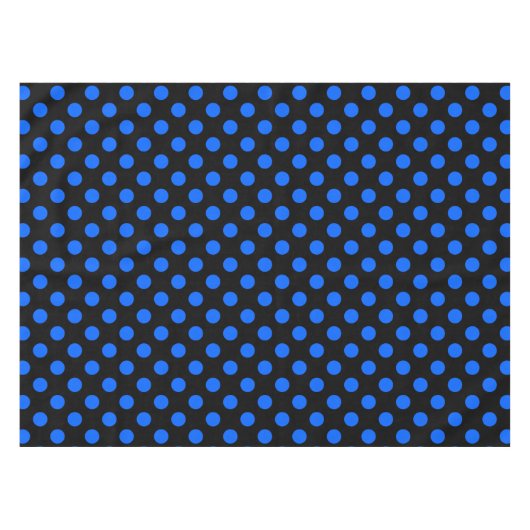 Blaue und schwarze Polka Tischdecke (Vorderseite (Horizontal))