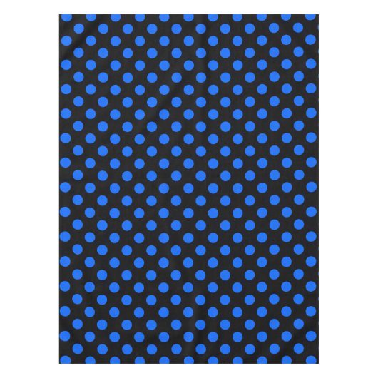 Blaue und schwarze Polka Tischdecke (Vorderseite)