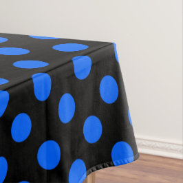 Blaue und schwarze Polka Tischdecke