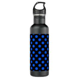 Blaue und schwarze Polka Trinkflasche
