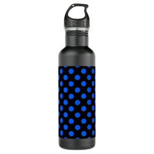 Blaue und schwarze Polka Trinkflasche