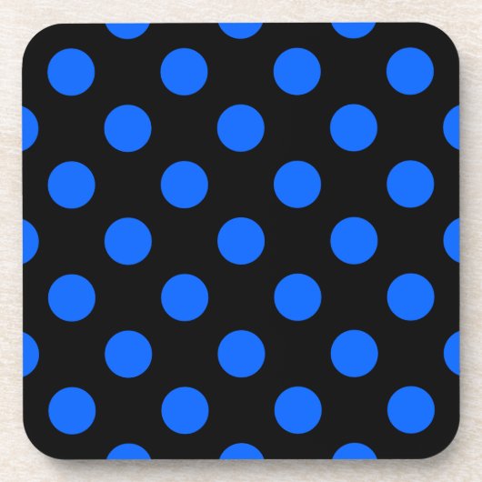 Blaue und schwarze Polka Untersetzer (Vorderseite)