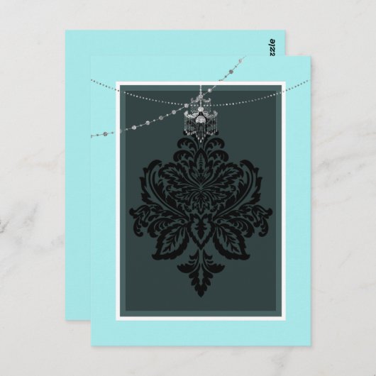 Blaue und schwarze Postkarte (Vorne/Hinten)