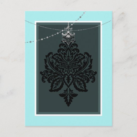 Blaue und schwarze Postkarte (Vorderseite)