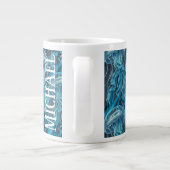 Blaue und schwarze Quallen Jumbo-Tasse (Rückseite)