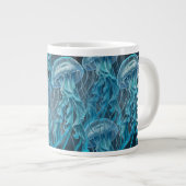 Blaue und schwarze Quallen Jumbo-Tasse (Vorderseite Rechts)