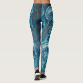Blaue und schwarze Quallen Leggings (Rückseite)